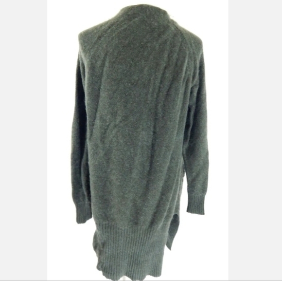 360 Cashmere Open Front Green Wool Cashmere Cardigan - Picture 3 of 3